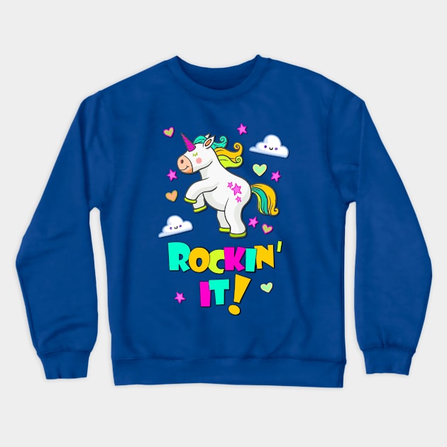 Dancing Unicorn Crewneck Sweatshirt by AlondraHanley